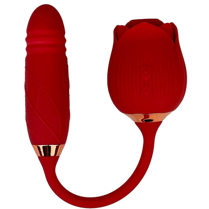 "Suction" Rose Vibrator with Thrusting Tail | Sexual Desires