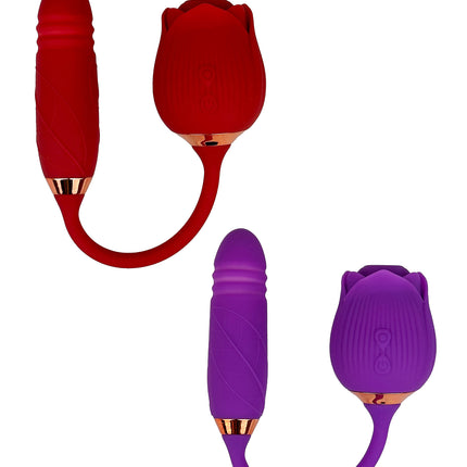 "Suction" Rose Vibrator with Thrusting Tail | Sexual Desires